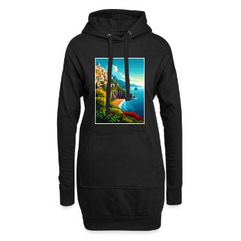 Amalfi Italie Décoration Vintage Voyage Affiche WPA - Sweat-shirt à capuche long Femme - noir - Devant
