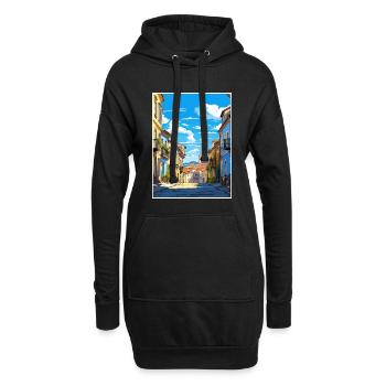 Braga Portugal Vintage voyage affiche WPA Souvenir - Sweat-shirt à capuche long Femme - noir - Devant