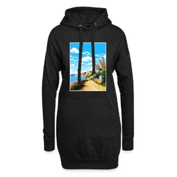 Coimbra Portugal Vintage voyage affiche Souvenir - Sweat-shirt à capuche long Femme - noir - Devant