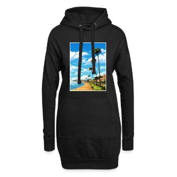 Estoril Portugal Vintage voyage affiche Souvenir - Sweat-shirt à capuche long Femme - noir - Devant