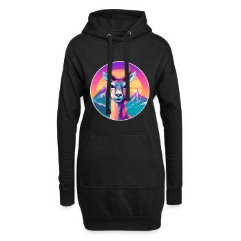 Antilope aquarelle dessin animé kawaii animal animal Colo - Sweat-shirt à capuche long Femme - noir - Devant