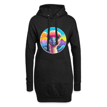 Autruche Aquarelle Dessin Animé Kawaii Animal De Compagnie Animal Couleur - Sweat-shirt à capuche long Femme - noir - Devant