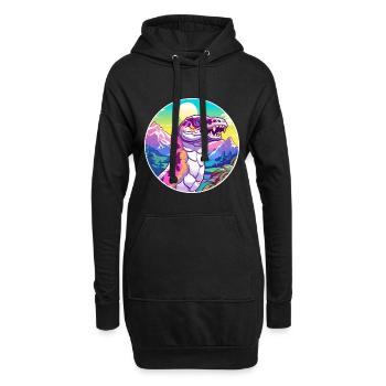 Anaconda Aquarell Karikatur Kawaii Haustier Tier Colo - Hoodie-Kleid - Schwarz - Vorne