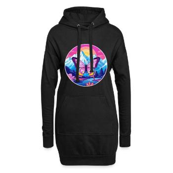 Schmetterling Aquarell Karikatur Kawaii Haustier Tier Col - Hoodie-Kleid - Schwarz - Vorne