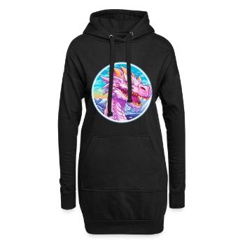 Dragon Aquarelle Dessin Animé Kawaii Animal De Compagnie Colorf - Sweat-shirt à capuche long Femme - noir - Devant