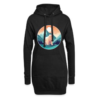 Ours Aquarelle Dessin Animé Kawaii Animal De Compagnie Coloré - Sweat-shirt à capuche long Femme - noir - Devant