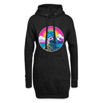 Paon Aquarelle Dessin Animé Kawaii Animal De Compagnie Animal Couleur - Sweat-shirt à capuche long Femme - noir - Devant