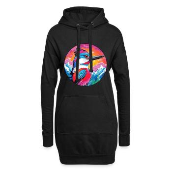 Specht Aquarell Karikatur Kawaii Haustier Tier Co - Hoodie-Kleid - Schwarz - Vorne