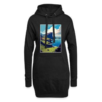 Île de Skye Ecosse Vintage voyage affiche WPA - Sweat-shirt à capuche long Femme - noir - Devant
