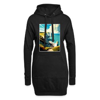 Eastbourne décoration Vintage voyage affiche WPA - Sweat-shirt à capuche long Femme - noir - Devant