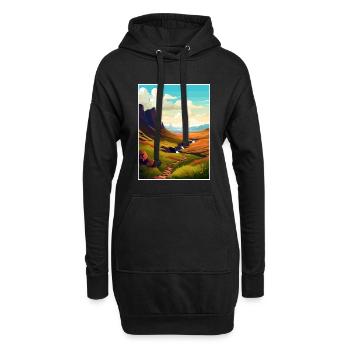 Île de Skye Ecosse Vintage voyage affiche WPA - Sweat-shirt à capuche long Femme - noir - Devant