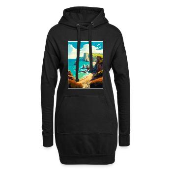 Jurasic Coast England Vintage Reiseposter WPA - Hoodie-Kleid - Schwarz - Vorne