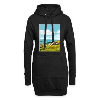 Île de Barra Ecosse Vintage voyage affiche WPA - Sweat-shirt à capuche long Femme - noir - Devant