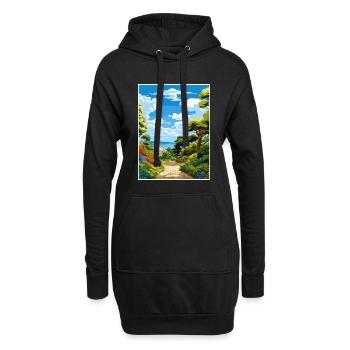 Trebah Gardens Cornwall Affiche de voyage Vintage WPA - Sweat-shirt à capuche long Femme - noir - Devant