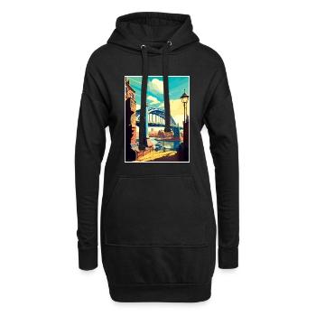 Newcastle England Vintage Reiseposter Souvenir - Hoodie-Kleid - Schwarz - Vorne