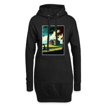 Lyme Park décoration Vintage voyage affiche WPA Art - Sweat-shirt à capuche long Femme - noir - Devant