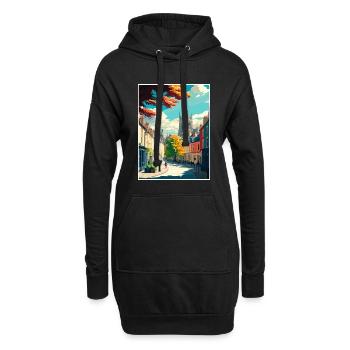 Cirencester Angleterre Vintage voyage affiche Souvenir - Sweat-shirt à capuche long Femme - noir - Devant
