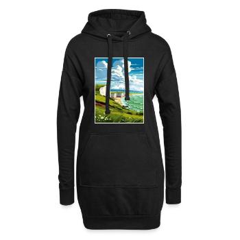 Sept sœurs Sussex Vintage voyage affiche WPA Art - Sweat-shirt à capuche long Femme - noir - Devant