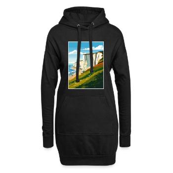 Sept sœurs Sussex Vintage voyage affiche WPA Art - Sweat-shirt à capuche long Femme - noir - Devant