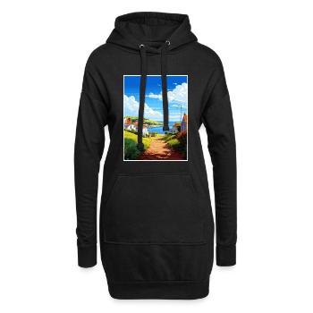 Portholland Cornwall Vintage voyage affiche WPA Art - Sweat-shirt à capuche long Femme - noir - Devant