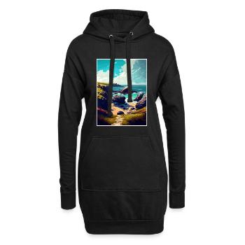 Lizard Point England Vintage Reiseposter WPA Kunst - Hoodie-Kleid - Schwarz - Vorne