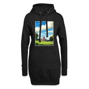 Cardiff Castle Wales Vintage Reiseposter WPA Kunst - Hoodie-Kleid - Schwarz - Vorne