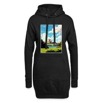 Cardiff Castle Wales Vintage Reiseposter WPA Kunst - Hoodie-Kleid - Schwarz - Vorne