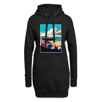 Tenby Seascape Wales Vintage Reise Poster WPA Kunst - Hoodie-Kleid - Schwarz - Vorne