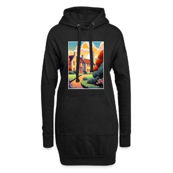 Cotswolds Angleterre Royaume-Uni Vintage voyage affiche WPA Art - Sweat-shirt à capuche long Femme - noir - Devant