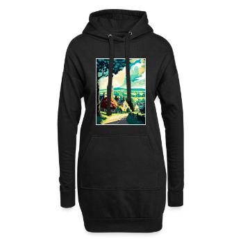 Cotswolds Angleterre Royaume-Uni Vintage voyage affiche WPA Art - Sweat-shirt à capuche long Femme - noir - Devant