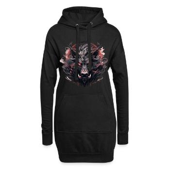 Mecha Tier Tiger Wolf Fuchs Pferd Cyborg - Hoodie-Kleid - Schwarz - Vorne