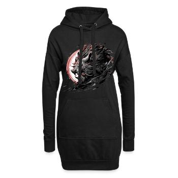 Mecha Tier Tiger Wolf Fuchs Pferd Cyborg - Hoodie-Kleid - Schwarz - Vorne