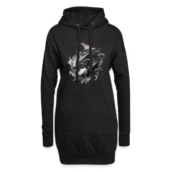 Mecha Tier Tiger Wolf Fuchs Pferd Cyborg - Hoodie-Kleid - Schwarz - Vorne