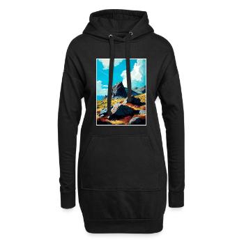 Glyder Fach gallois Vintage voyage affiche Souvenir - Sweat-shirt à capuche long Femme - noir - Devant