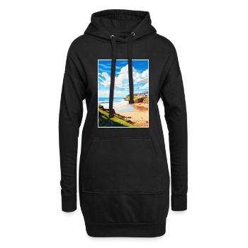 Polzeath Cornwall Vintage voyage affiche Souvenir - Sweat-shirt à capuche long Femme - noir - Devant