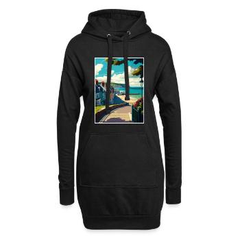 Lyme Regis Angleterre Vintage voyage affiche Souvenir - Sweat-shirt à capuche long Femme - noir - Devant