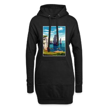 Beachy Head Sussex Vintage voyage affiche Souvenir - Sweat-shirt à capuche long Femme - noir - Devant