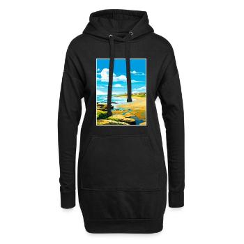 Porthcawl Cornouailles Vintage voyage affiche Souvenir - Sweat-shirt à capuche long Femme - noir - Devant