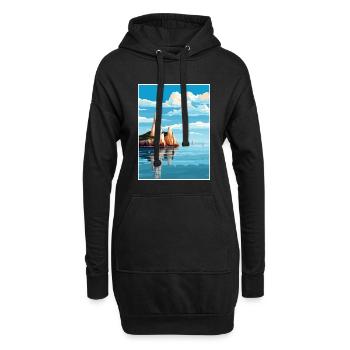 The Needles England Vintage Reiseposter Souvenir - Hoodie-Kleid - Schwarz - Vorne