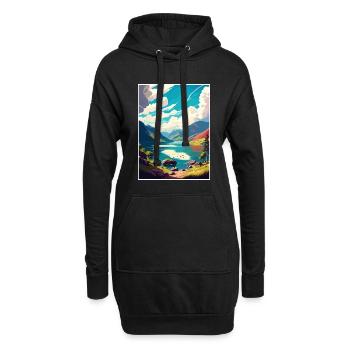 Loch Ness Schottland Vintage Reiseposter Souvenir - Hoodie-Kleid - Schwarz - Vorne