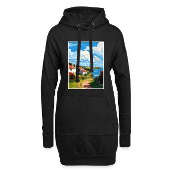 Ruan Minor Cornouailles Vintage voyage affiche Souvenir - Sweat-shirt à capuche long Femme - noir - Devant