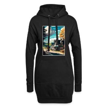 Plitlochry Ecosse Vintage voyage affiche Souvenir - Sweat-shirt à capuche long Femme - noir - Devant