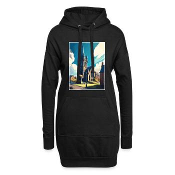 St Andrews Ecosse Vintage voyage affiche Souvenir - Sweat-shirt à capuche long Femme - noir - Devant