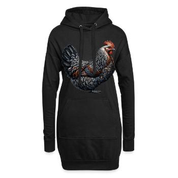 Lustiges Huhn Huhn Lustiges Bild - Hoodie-Kleid - Schwarz - Vorne