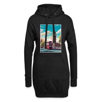 Big Ben Londres Vintage voyage affiche WPA Souvenir - Sweat-shirt à capuche long Femme - noir - Devant