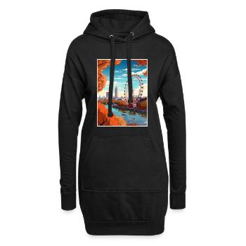 London Eye Vintage Reiseposter WPA Souvenir - Hoodie-Kleid - Schwarz - Vorne