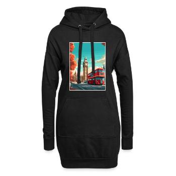 Big Ben Londres Vintage voyage affiche WPA Souvenir - Sweat-shirt à capuche long Femme - noir - Devant