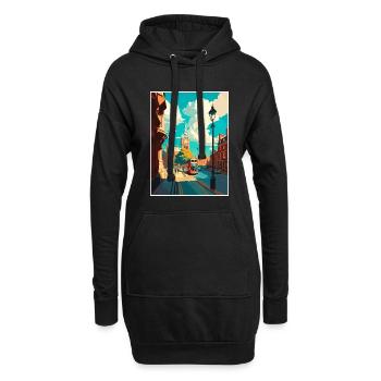 Londres Angleterre Vintage voyage affiche WPA Souvenir - Sweat-shirt à capuche long Femme - noir - Devant