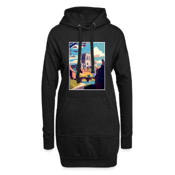 Durham Angleterre Vintage voyage affiche WPA Souvenir - Sweat-shirt à capuche long Femme - noir - Devant