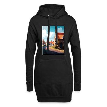 Beadnell Angleterre Affiche de voyage vintage souvenir - Sweat-shirt à capuche long Femme - noir - Devant